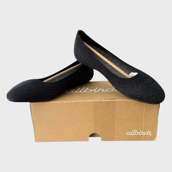 Allbirds Wool Breezers Black Minimalist Flats Shoes Women’s Size 7 Natural Black